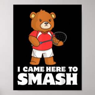 Funny Badminton tävlingsspelare Smasher Poster