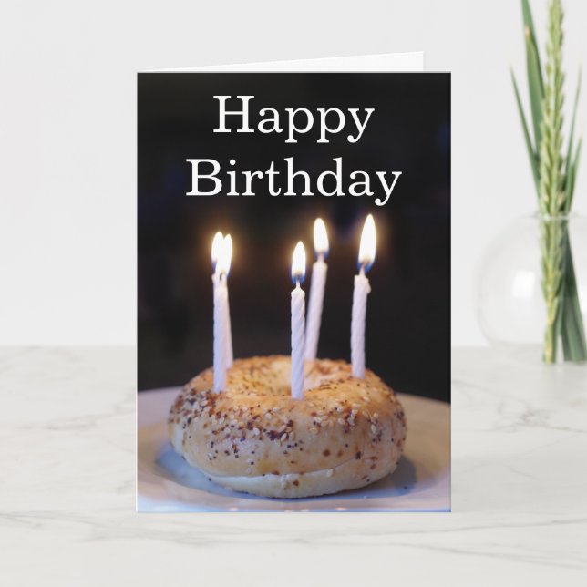 Funny Bagel Birthday Kort (Framsida)