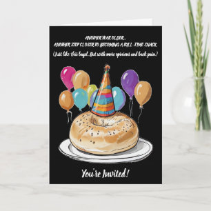 Funny Bagel Birthday med Party Vibes Inbjudan