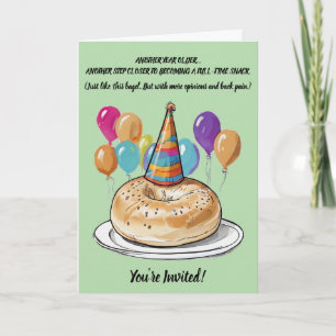 Funny Bagel Birthday med Party Vibes Inbjudan
