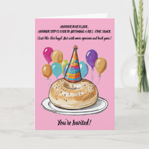 Funny Bagel Birthday med Party Vibes Inbjudan