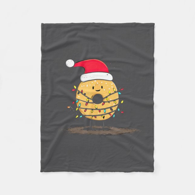 Funny Bagel Christmas Graphics Lights Lover  Fleecefilt (Framsidan)