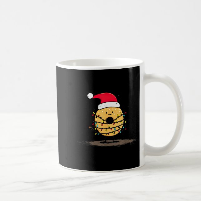 Funny Bagel Christmas Graphics Lights Lover  Kaffemugg (Höger)