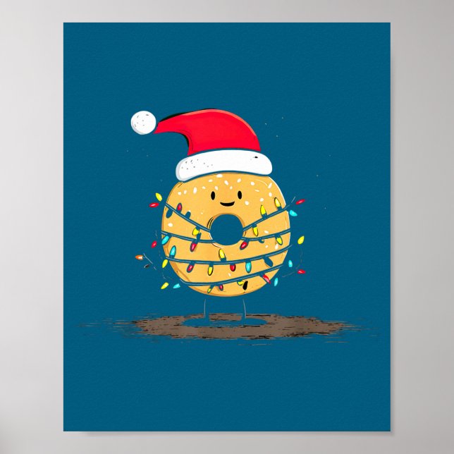 Funny Bagel Christmas Graphics Lights Lover  Poster (Framsidan)