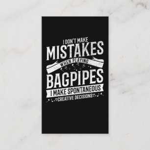 Funny Bagpipe Musician Loud Bagpiper Visitkort