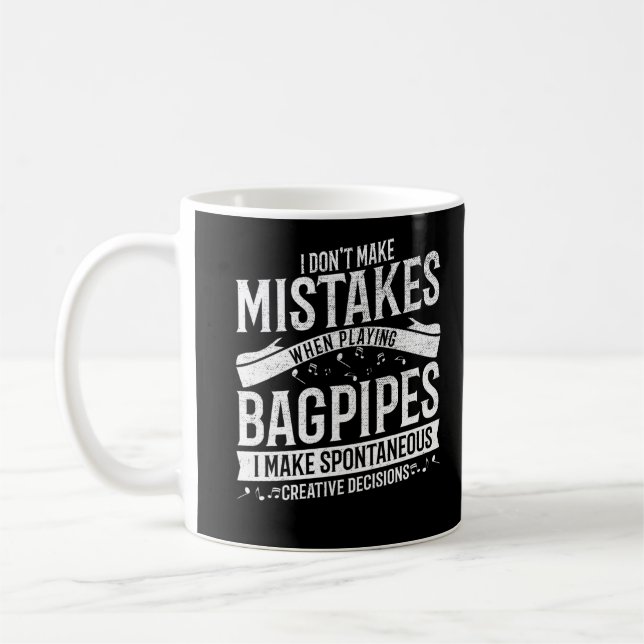 Funny Bagpipe Musician Music Loud Bagpiper Kaffemugg (Vänster)