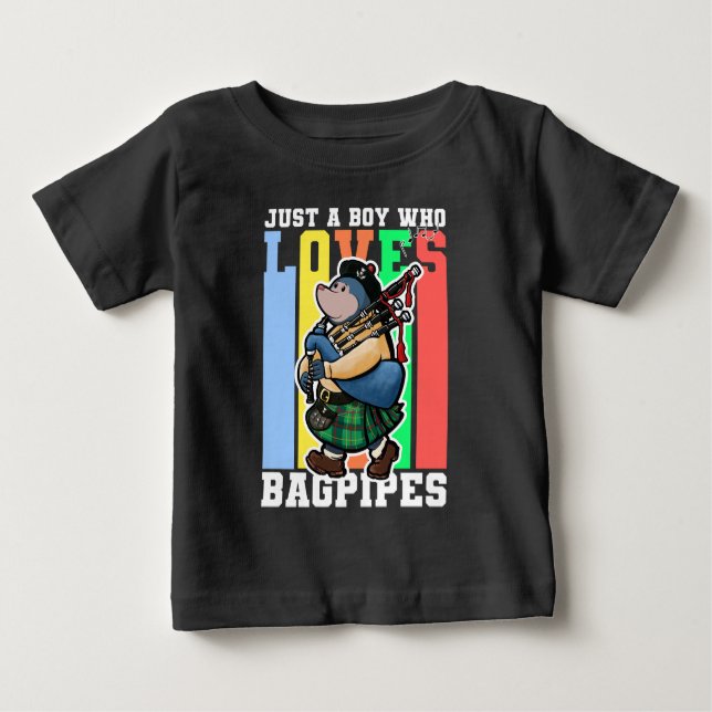 Funny Bagpipes Player T Shirt (Framsida)