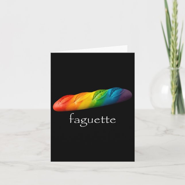 Funny Baguette Rainbow Faguette Lgbt Pride Månad Kort (Framsida)