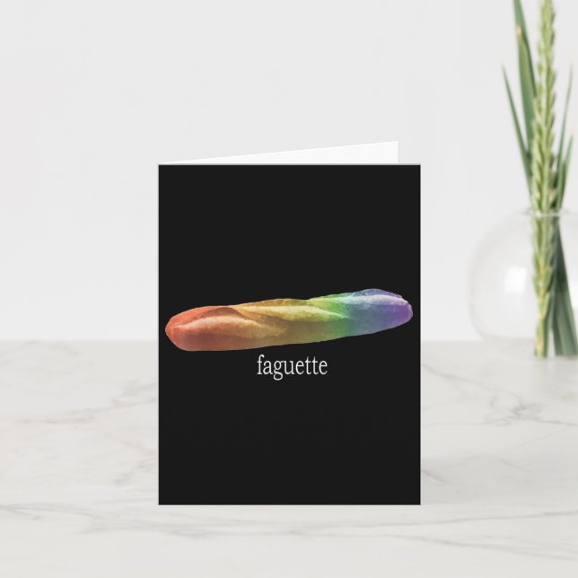 Funny Baguette Rainbow Faguette Lgbt Pride Månad Kort (Framsida)
