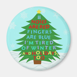 Funny Bah Humbug Dikt Magnet