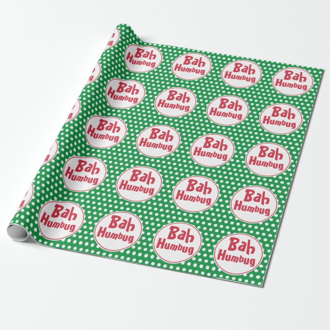 Funny Bah Humbug God Jul Wrapping Papper Presentpapper (Utrullad)