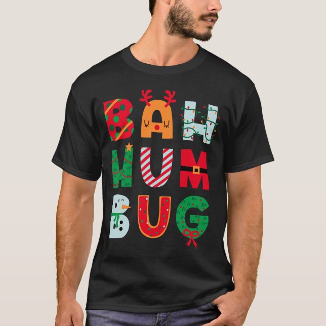 Funny Bah Humbug Holiday  T Shirt (Framsida)