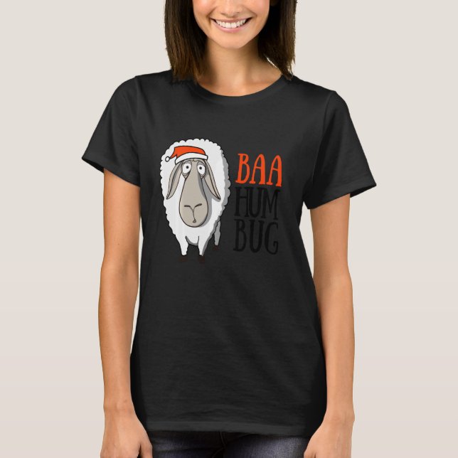 Funny Bah Humbug Sheep jul Baa Humbug T Shirt (Framsida)