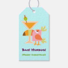 Funny Bah Humbug Toucan Bird Martini jul Presentetikett