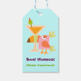Funny Bah Humbug Toucan Bird Martini jul Presentetikett