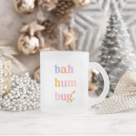 Funny Bah Humbug Typography Frostad Glasmugg
