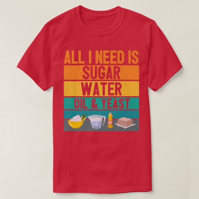 Funny Baker Bread Baking Baker Retro T Shirt (Design framsida)