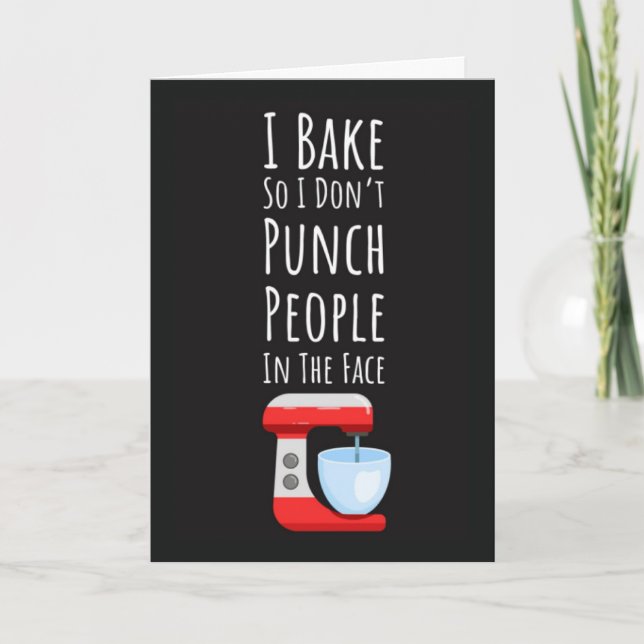 Funny Baker Cards Baking Cook Chef Food Cooking Kort (Framsida)