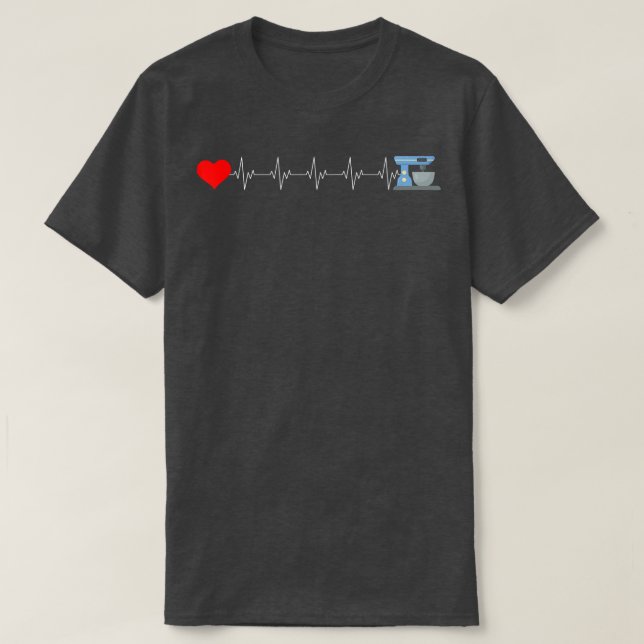 Funny Baker Heartslag Baking Älskare Mier Bakery O T Shirt (Design framsida)