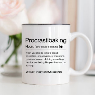 Funny Baker Procrastibaking Definition Patissier Två-Tonad Mugg
