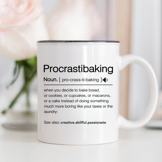 Funny Baker Procrastibaking Definition Patissier Två-Tonad Mugg (Skapare uppladdad)