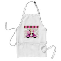 Funny Bakery Boxes Scooter Girl Zebra Apron