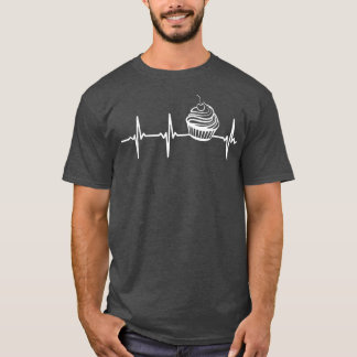 Funny Baking Cupcakes Heartbeat Bakery Shop Gift  T Shirt