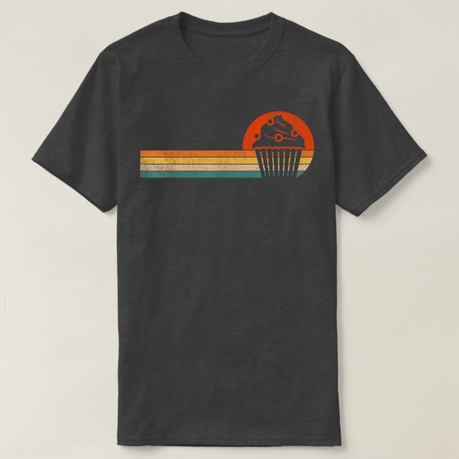 Funny Baking Cuptårta Baker Cuptårta Älskare Retro T Shirt (Design framsida)