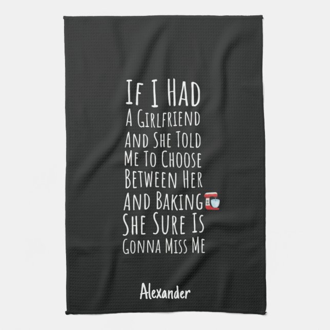 Funny Baking Gift For Him Teen Boys Men Baker Chef Kökshandduk (Vertikal)