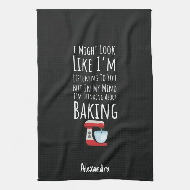Funny Baking Gifts Baker Chef Humor Personalized Kökshandduk (Vertikal)