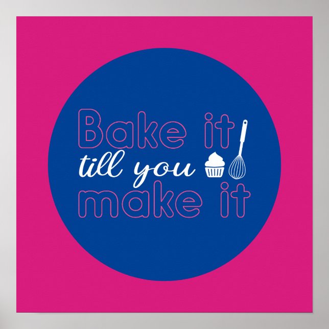 Funny Baking Quote Typography Art Retro Färg Poster (Framsidan)