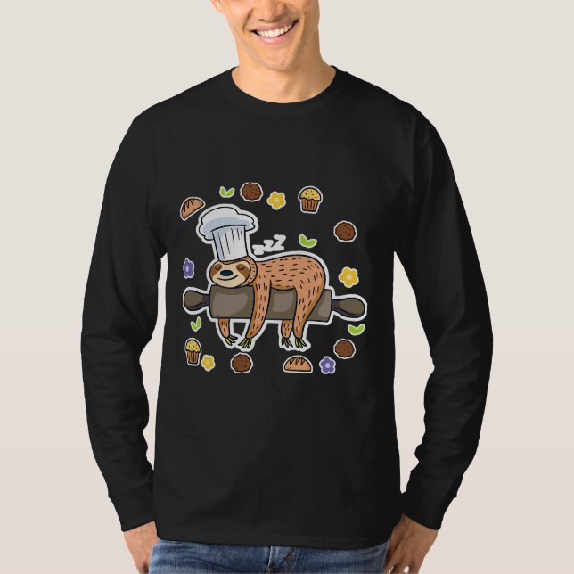 Funny Baking Sloth Baker Cupkaka Active T Shirt (Framsida)