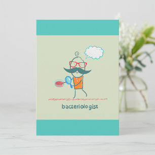 Funny bakteriolog Scientist med stor mustache Inbjudningar