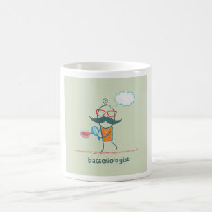 Funny bakteriolog Scientist med stor mustache Kaffemugg
