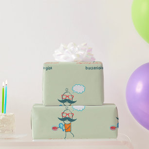 Funny bakteriolog Scientist med stor mustache Presentpapper