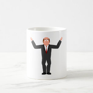 Funny Bald Businessman Shrugger Humous Kaffemugg
