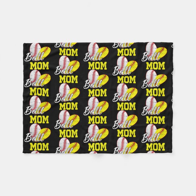 Funny Ball Mom Softball Baseball Gifts For Women Fleecefilt (Framsidan (Horisontell))