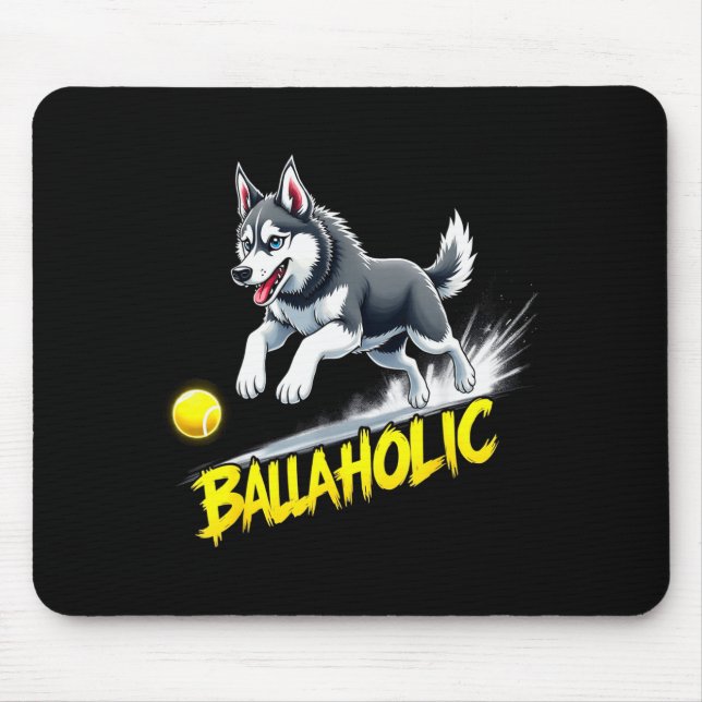Funny Ballaholic Siberian Husky Dog Chasing Ball  Musmatta (Framsidan)