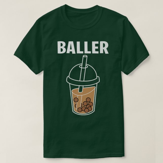 Funny Baller Bubble Mjölk Tea Cute Kawaii Boba Dri T Shirt (Design framsida)