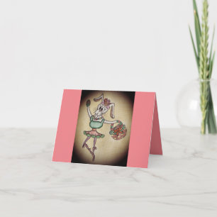 Funny Ballerina Bunny Påsk Card Tack Kort