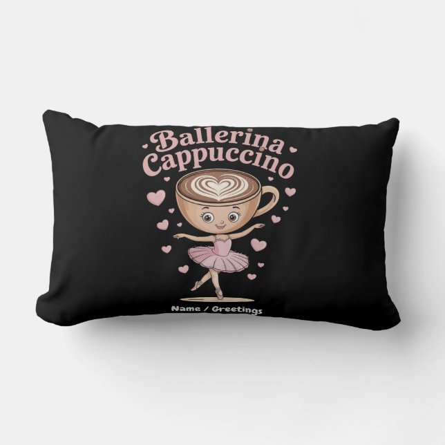 Funny Ballerina Cappuccina Italie Brainrot Meme Lumbarkudde (Framsida)