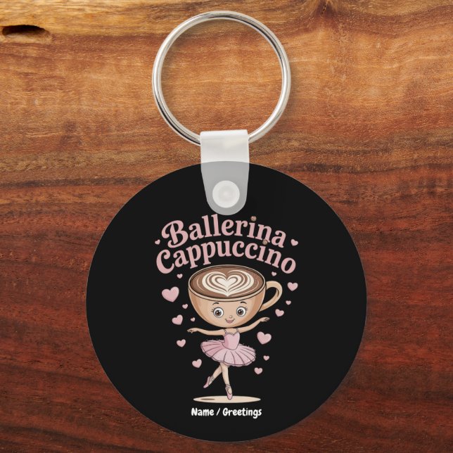Funny Ballerina Cappuccina Italie Brainrot Meme Nyckelring (Framsida)