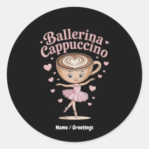 Funny Ballerina Cappuccina Italie Brainrot Meme Runt Klistermärke