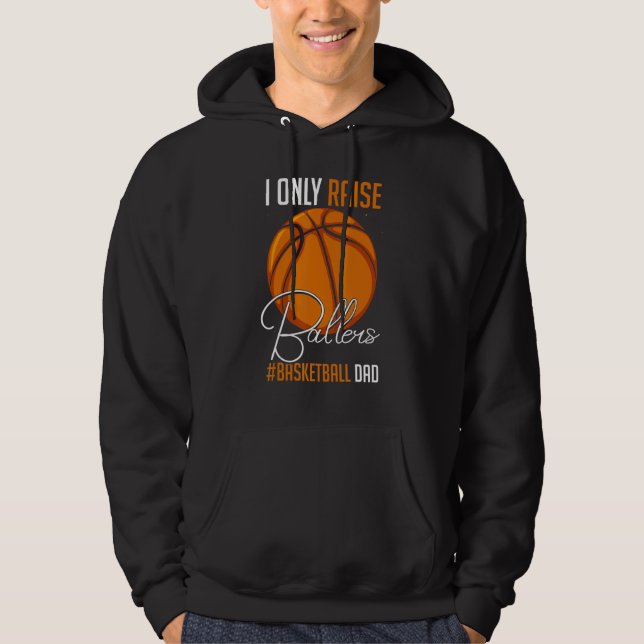 Funny Ballers Tränar Education B Boll Player Pappa Hoodie (Framsida)