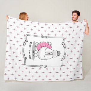Funny Ballet Ballerina Princess Pudel Hund (vitt) Fleecefilt