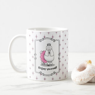 Funny Ballet Ballerina Princess Pudel Hund (vitt) Kaffemugg