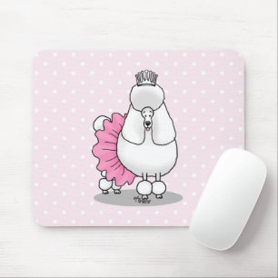 Funny Ballet Ballerina Princess Pudel Hund (vitt) Musmatta
