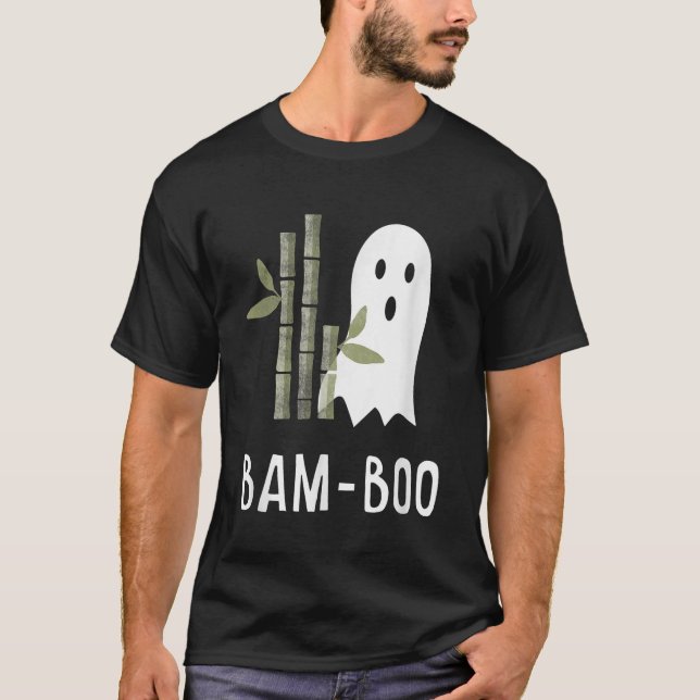 Funny Bamboo Halloween Costume Asian Boo Ghost Pun T Shirt (Framsida)