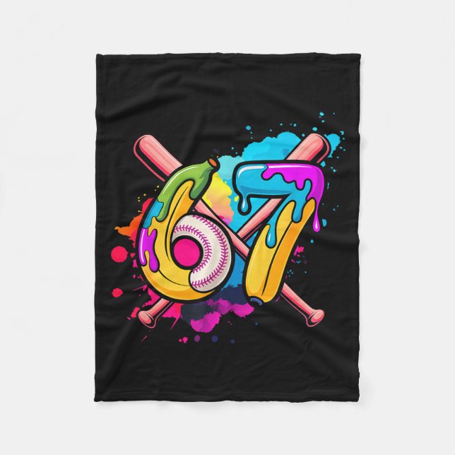 Funny Banana Baseball 67 Ice Cream Drip Meme  Fleecefilt (Framsidan)