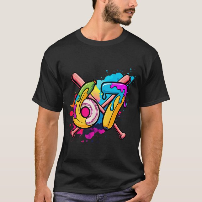Funny Banana Baseball 67 Ice Cream Drip Meme  T Shirt (Framsida)